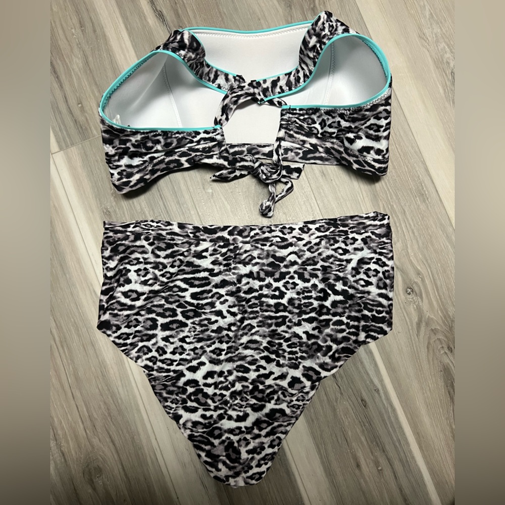 Teal/leopard 2PC - Picture 4 of 6